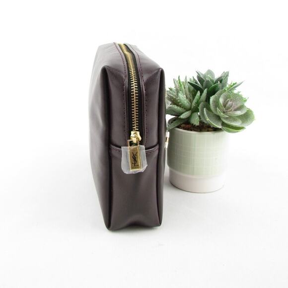 YSL Beauté Burgundy Oxblood Makeup Pouch - Picture 3 of 8